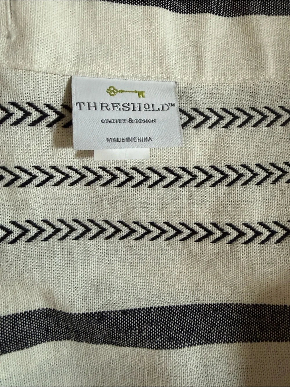 Threshold Black and White Striped Shower Curtain